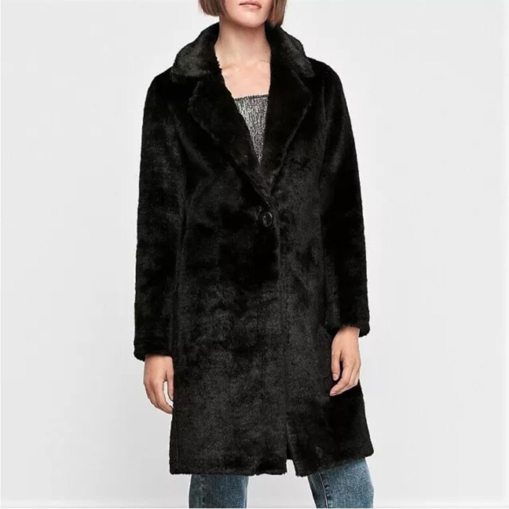 Express Faux Fur Longline Jacket